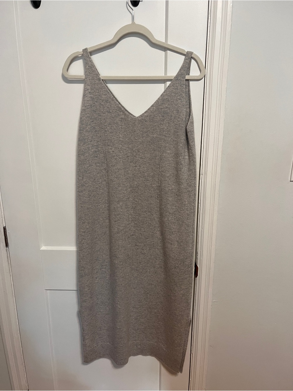 Club Monaco Cashmeree  V-Neck Slip Dress in Light Gray. Size medium